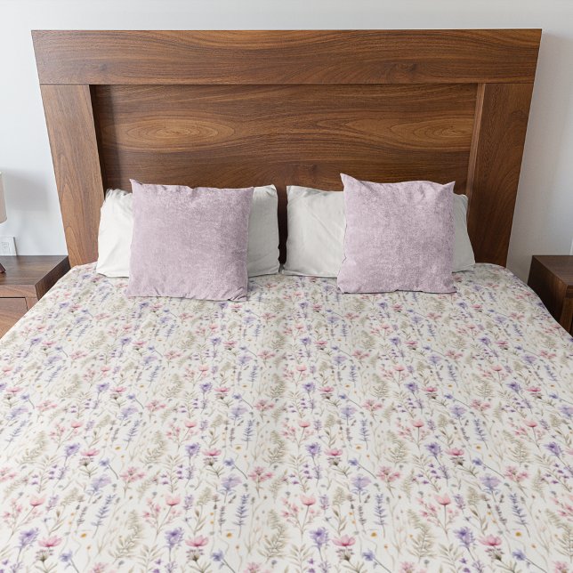 Cute Pink and Purple Floral Pattern Duvet Cover (Creator Uploaded)