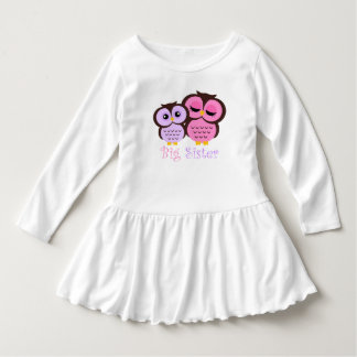 Cute Pink and Purple Owls Big Sister Dress