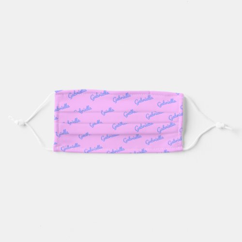 Cute Pink and Purple Personalized Script Name   Adult Cloth Face Mask