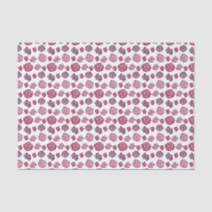 Cute Pink and Purple Roses Pattern Tissue Paper