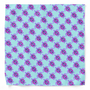 Cute Pink and Purple Sea Turtle Pattern Bandana