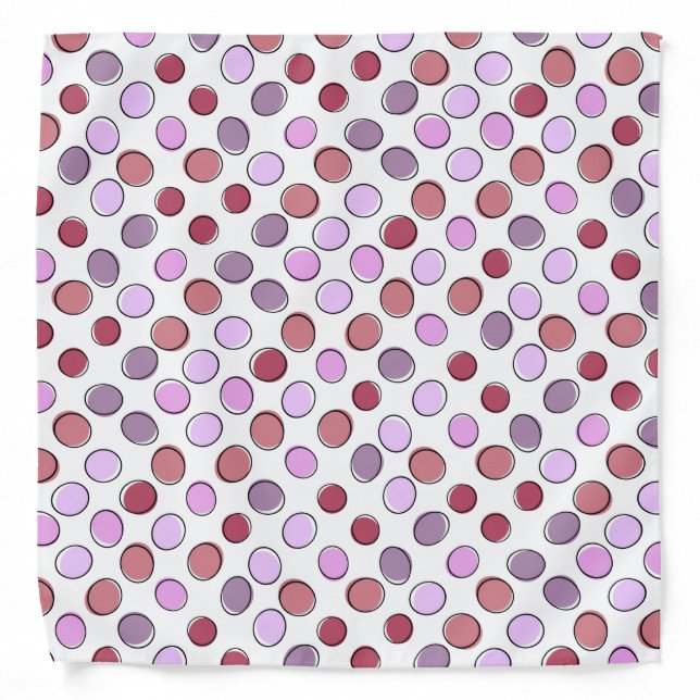 Cute Pink and Purple Spotty Pattern Bandana (Front)