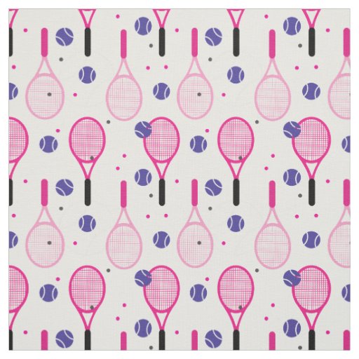 Cute pink💟 and purple💜 tennis rackets 🎾 fabric
