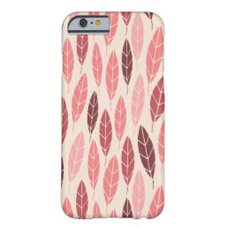 Cute pink and red leaves pattern barely there iPhone 6 case