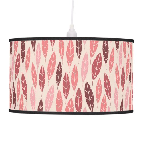 Cute pink and red leaves pattern hanging lamp