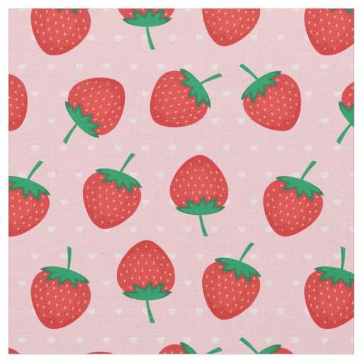 Cute Pink And Red Summer Strawberry Fabric