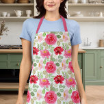 Cute Pink And Red Watercolor Roses Floral Apron<br><div class="desc">Cute Pink And Red Watercolor Roses Floral Apron</div>