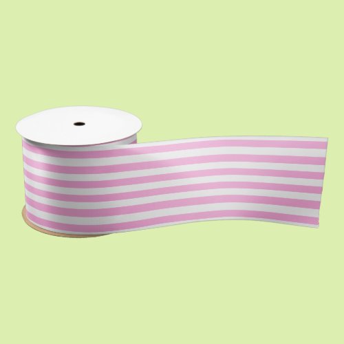 Cute Pink and White Classic Striped Satin Ribbon