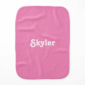 Cute pink and white custom name plain solid color  baby burp cloth