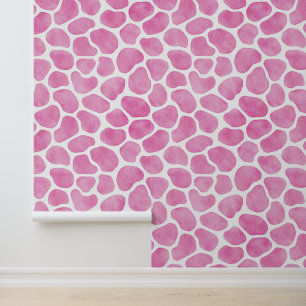 Cute Pink and White Giraffe Pattern Wallpaper