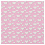 Cute Pink and White Hearts with Wings Pattern Fabric