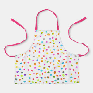 Cute pink and white polka dot art kids apron