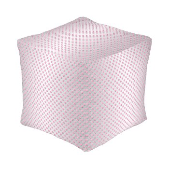 Cute Pink And White Polka Dot Pattern Pouf by MHDesignStudio at Zazzle