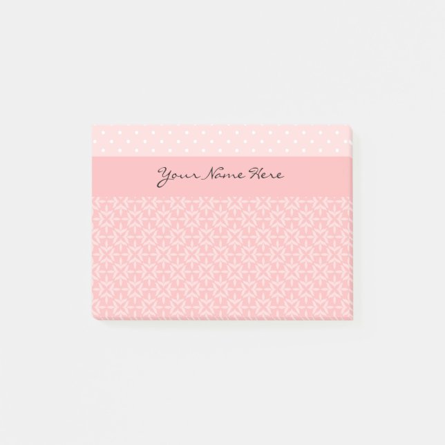 Cute Pink and White Polka Dots Post-it Notes (Front)