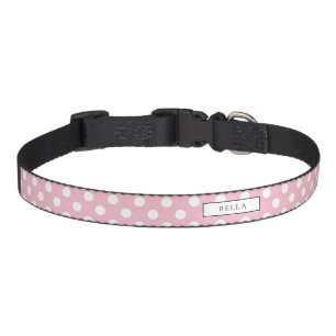 Cute pink and white polkadot pet collar