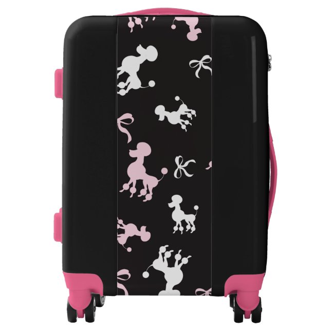 Cute Pink and White Poodles Luggage (Front)
