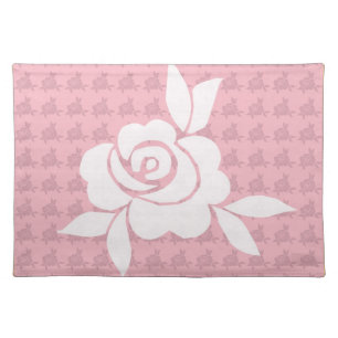 Cute Pink and White Rose Design Placemats