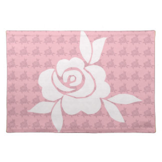 Cute Pink and White Rose Design Placemats