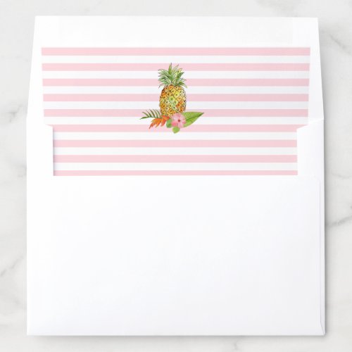 Cute pink and white stripes with pineapple  envelope liner