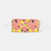 Cute Pink And Yellow Citrus Fruit Lemon Adult Cloth Face Mask (Front, Folded)