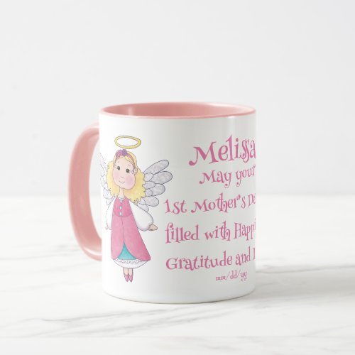 Cute Pink Angel  1st Mothers Day Mug
