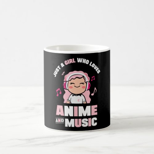 Cute Pink Anime Girl  for Anime  Music Lover Coffee Mug