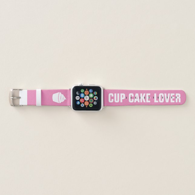 Cute pink Apple watch strap for cup cake lover (Front)