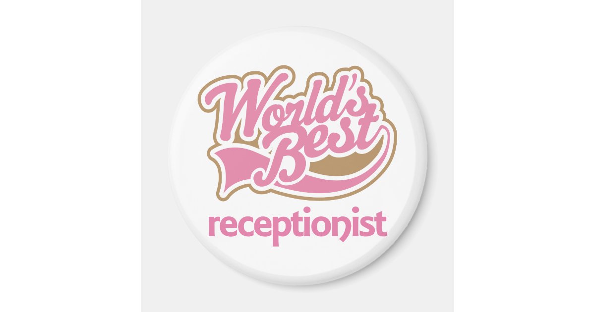 Cute Pink Award Worlds Best Receptionist Zazzle