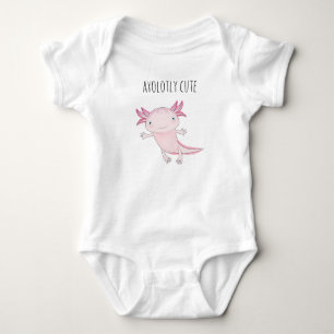 Cute Pink Axolotl Baby Bodysuit