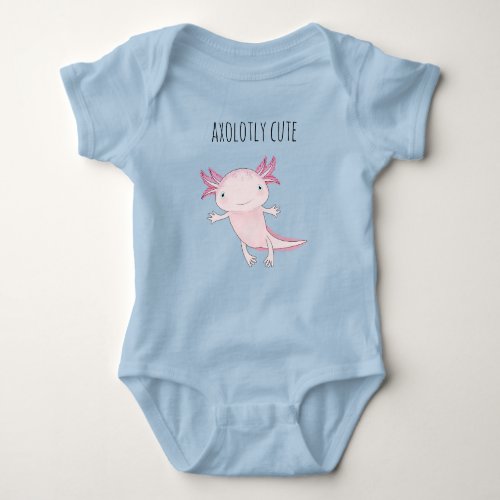 Cute Pink Axolotl Baby Bodysuit