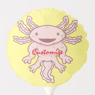 Cute Pink Axolotl Thunder_Cove Balloon