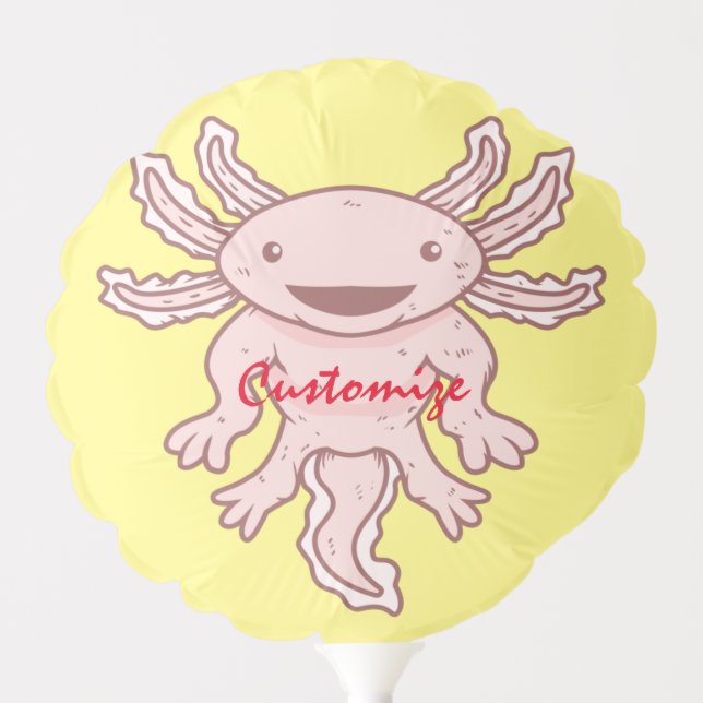 Cute Pink Axolotl Thunder_Cove Balloon (Front)