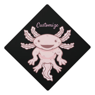 Cute Pink Axolotl Thunder_Cove Graduation Cap Topper