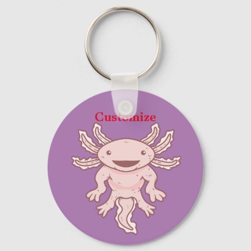 Cute Pink Axolotl Thunder_Cove Keychain