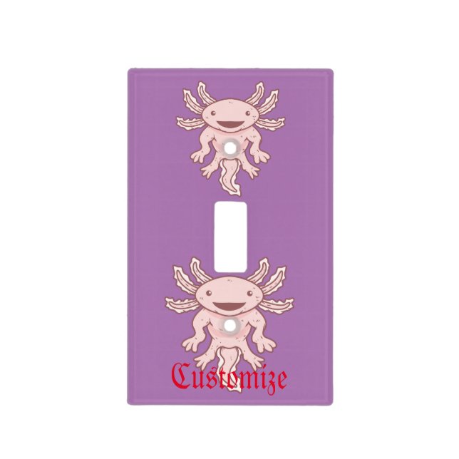 Cute Pink Axolotl Thunder_Cove Light Switch Cover (Front)