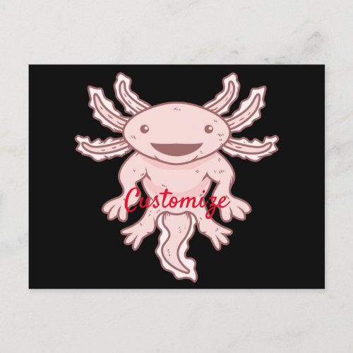 Cute Pink Axolotl Thunder_Cove Postcard