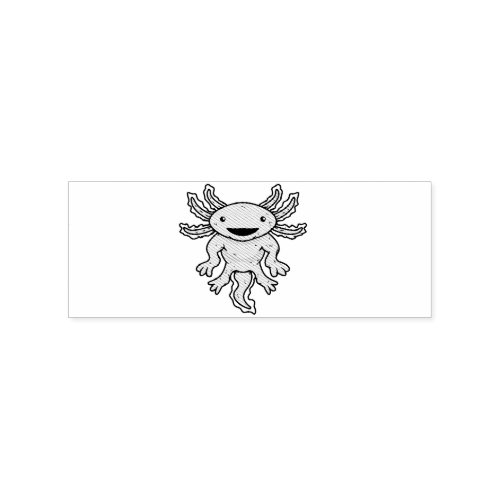 Cute Pink Axolotl Thunder_Cove  Rubber Stamp