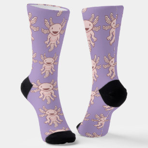 Cute Pink Axolotl Thunder_Cove Socks