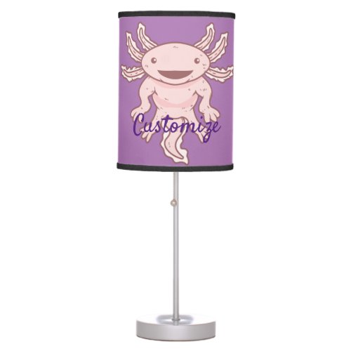 Cute Pink Axolotl Thunder_Cove Table Lamp