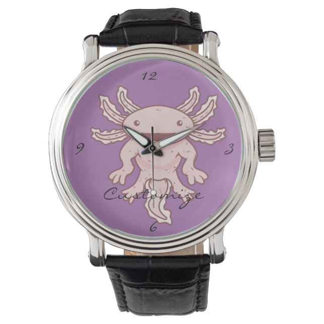 Cute Pink Axolotl Thunder_Cove Watch (Front)