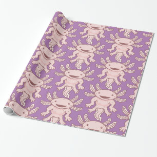 Cute Pink Axolotl Thunder_Cove Wrapping Paper