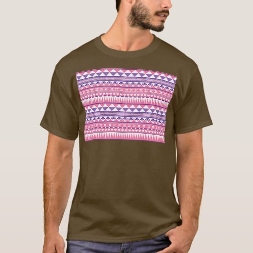 Cute Pink Aztec Pattern Print T_Shirt