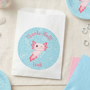 Cute Pink Baby Axolotl Birthday Party  Favor Bag