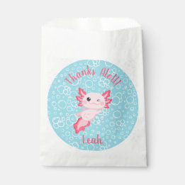 Cute Pink Baby Axolotl Birthday Party  Favor Bag