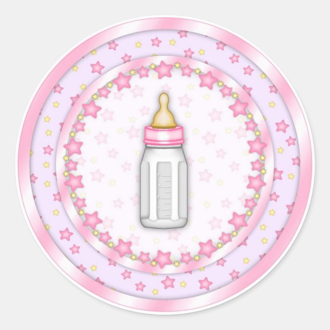 Cute Pink Baby Bottle Seals (Front)