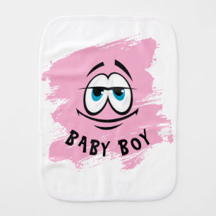 Cute Pink Baby Boy Burp Cloth