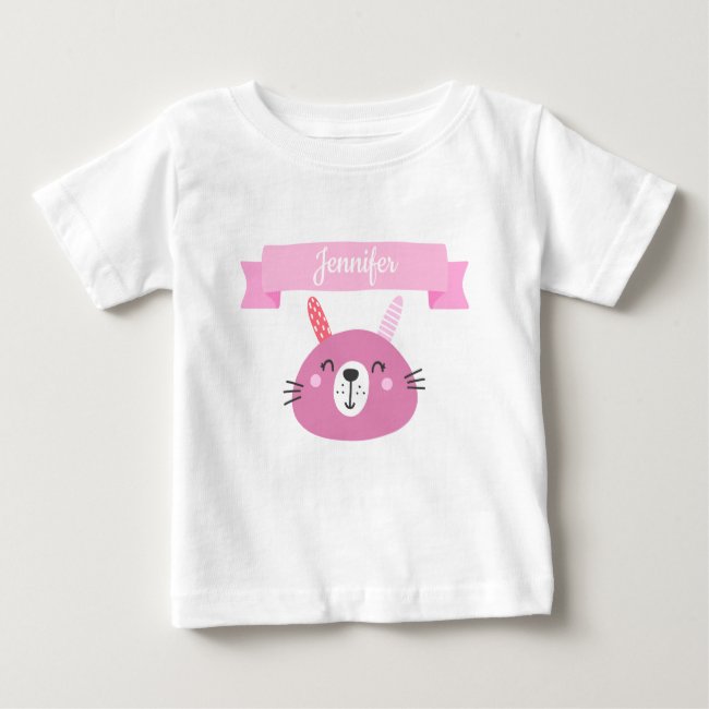 Cute Pink Baby Bunny | Personalized