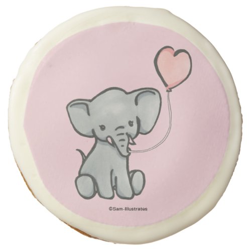 Cute Pink Baby Elephant Iced Cookies