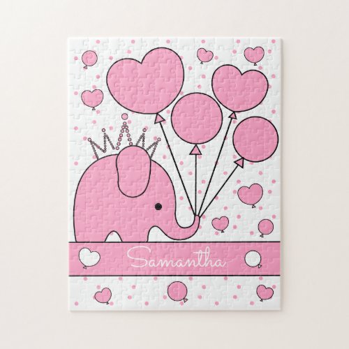 Cute Pink Baby Elephant Jigsaw Puzzle