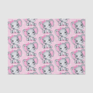 Cute Pink Baby Elephant with Polka Dot Ears Tissue Paper